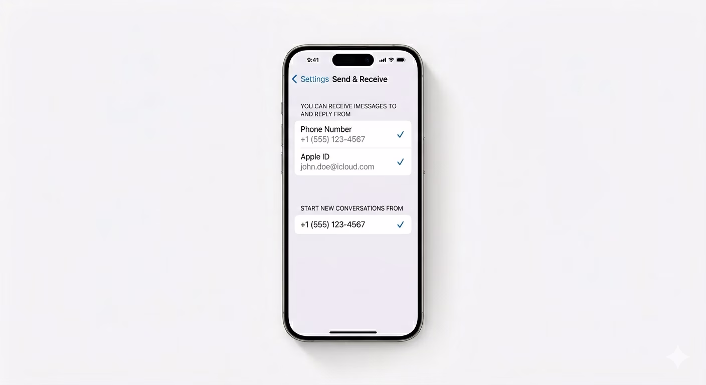 Refreshing Send and Receive settings on iPhone