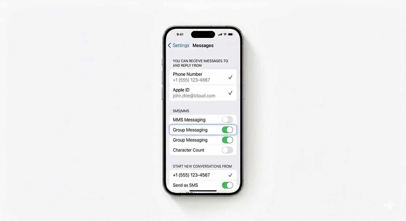Enabling MMS messaging in iPhone settings