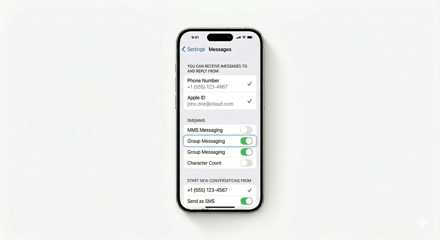 Enabling MMS messaging in iPhone settings