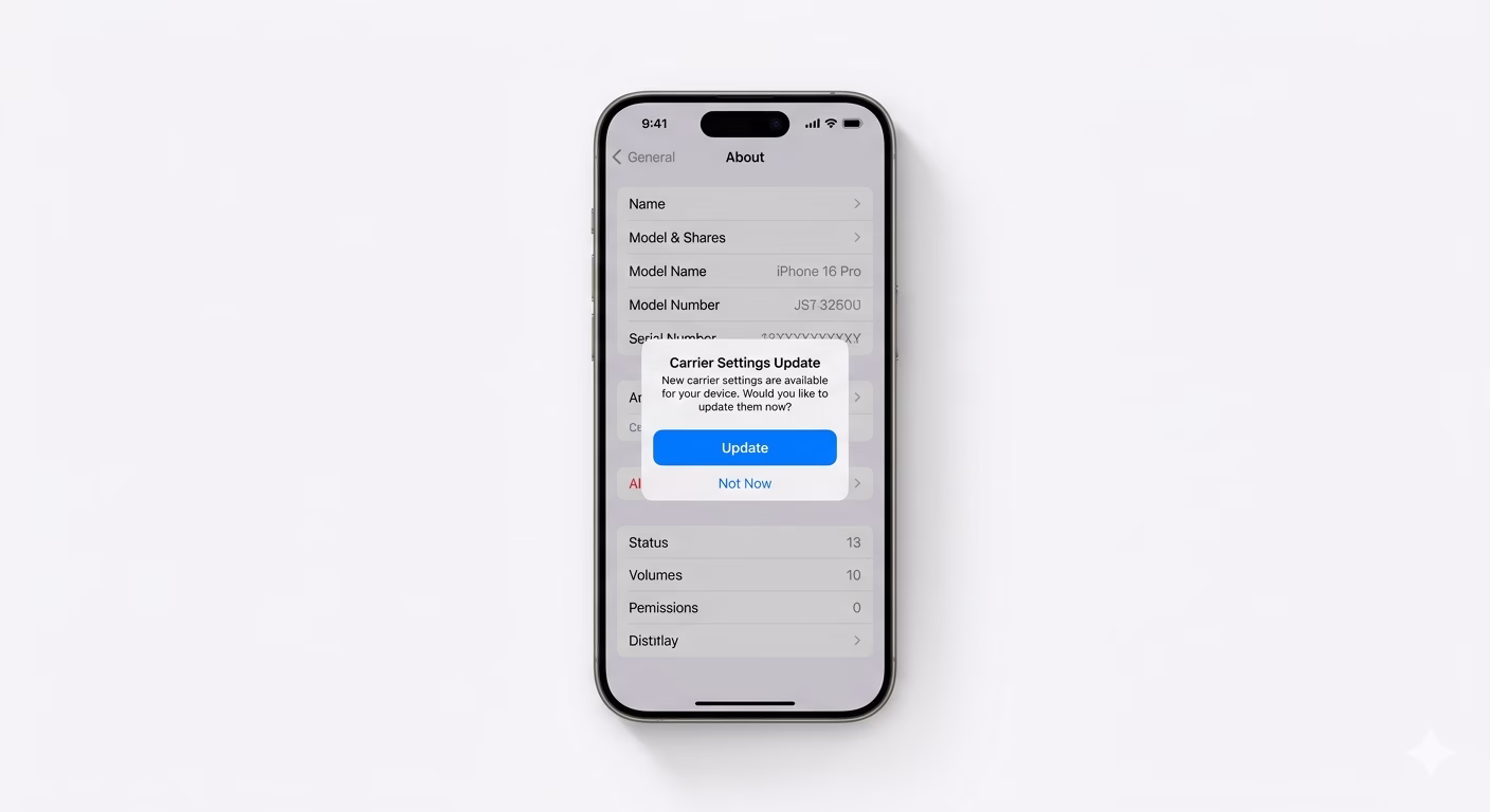Updating carrier settings for MMS