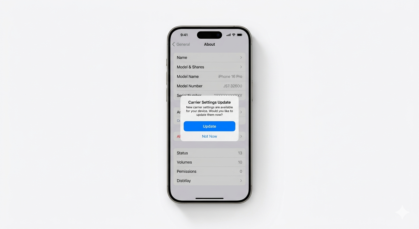 Updating carrier settings for MMS