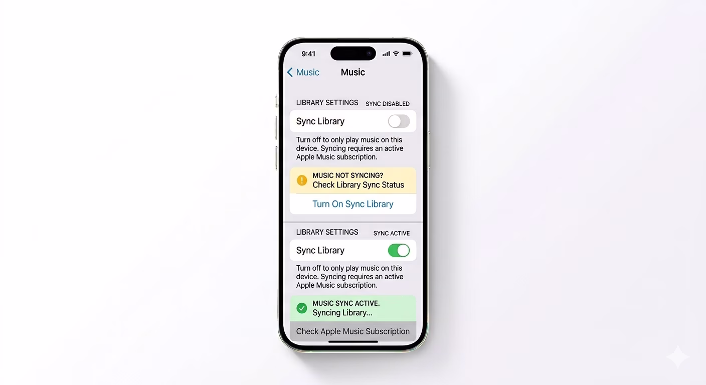Refreshing Music library sync on iPhone