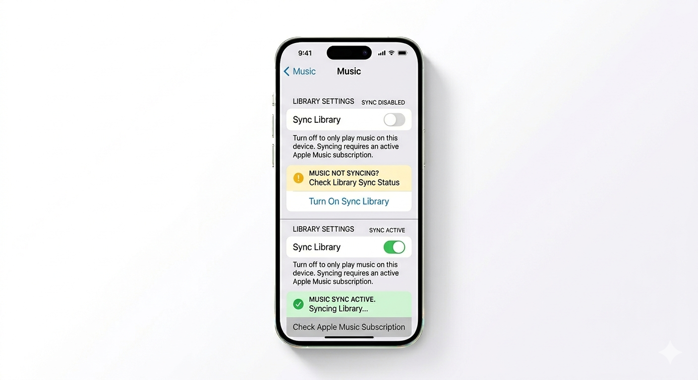Refreshing Music library sync on iPhone