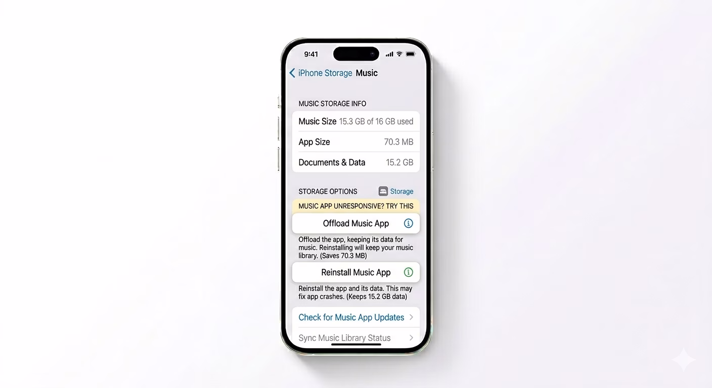 Offloading Music app to fix crashes