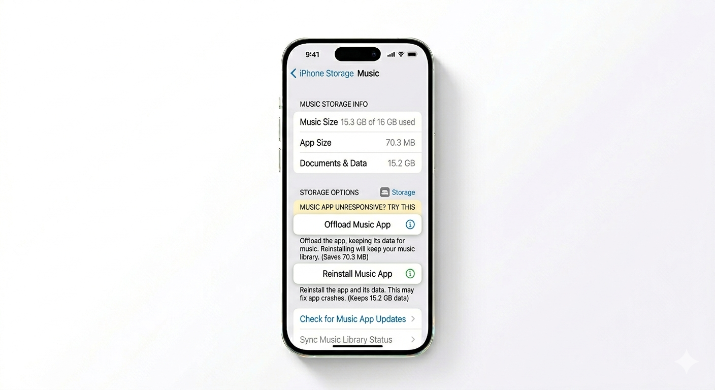 Offloading Music app to fix crashes