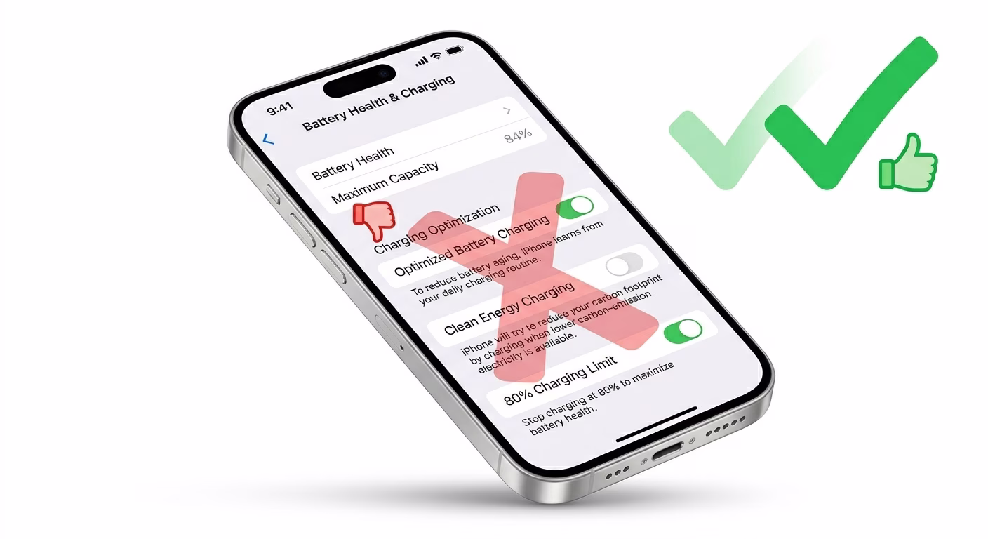 Disable Optimized Charging Settings
