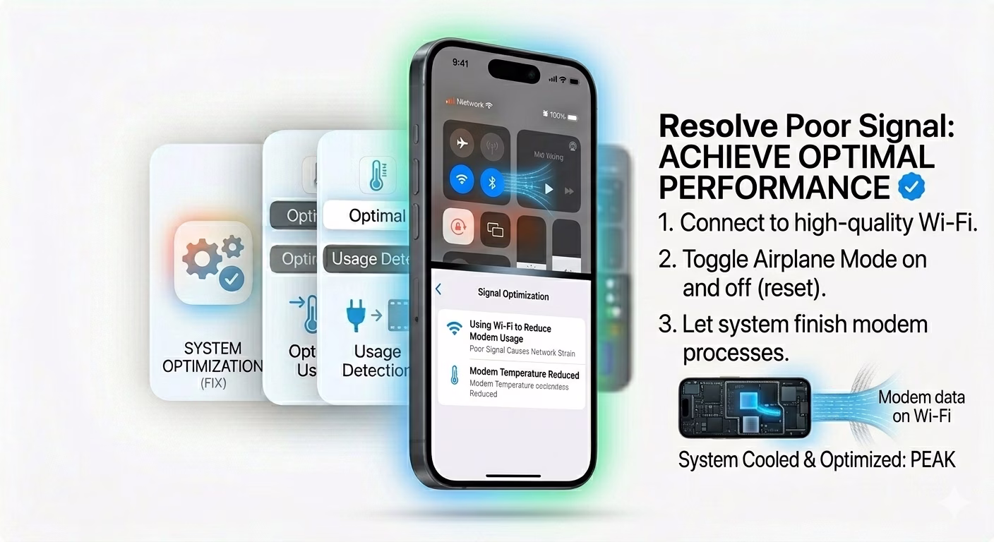 Check network signal to reduce heat