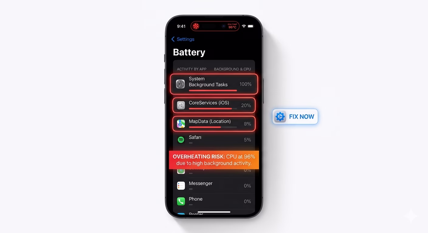 Check battery usage to fix iPhone overheating