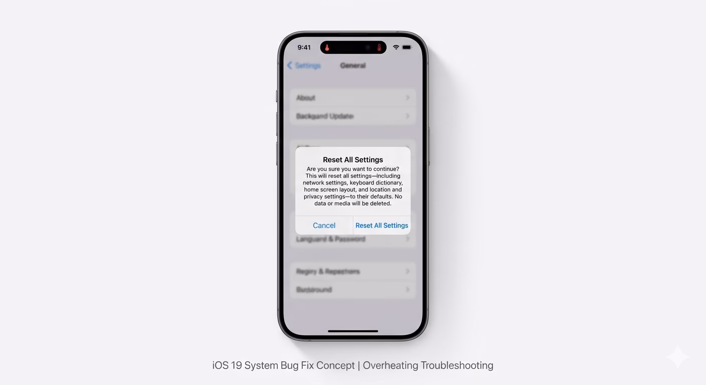 Reset all settings to fix iPhone heating issue