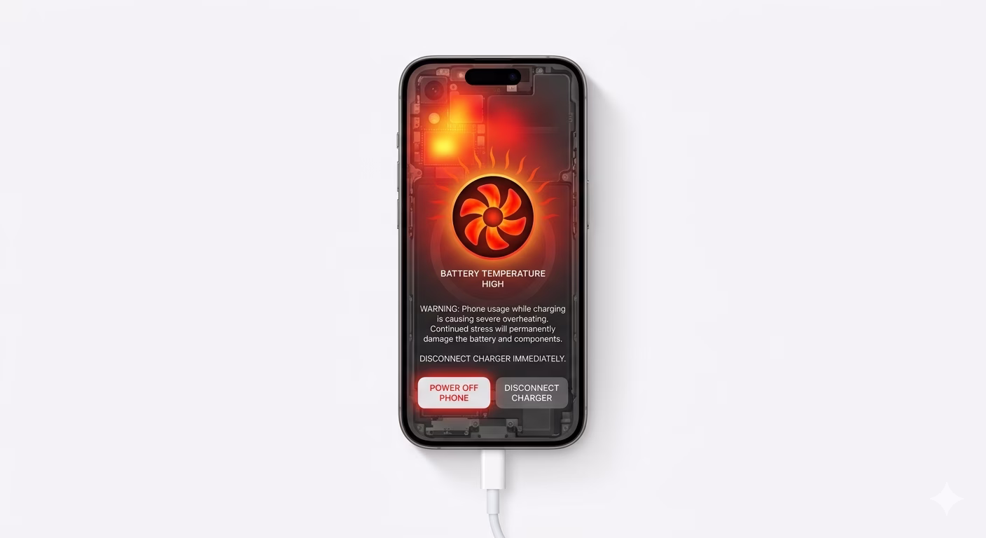 Avoid using iPhone while charging to prevent overheating