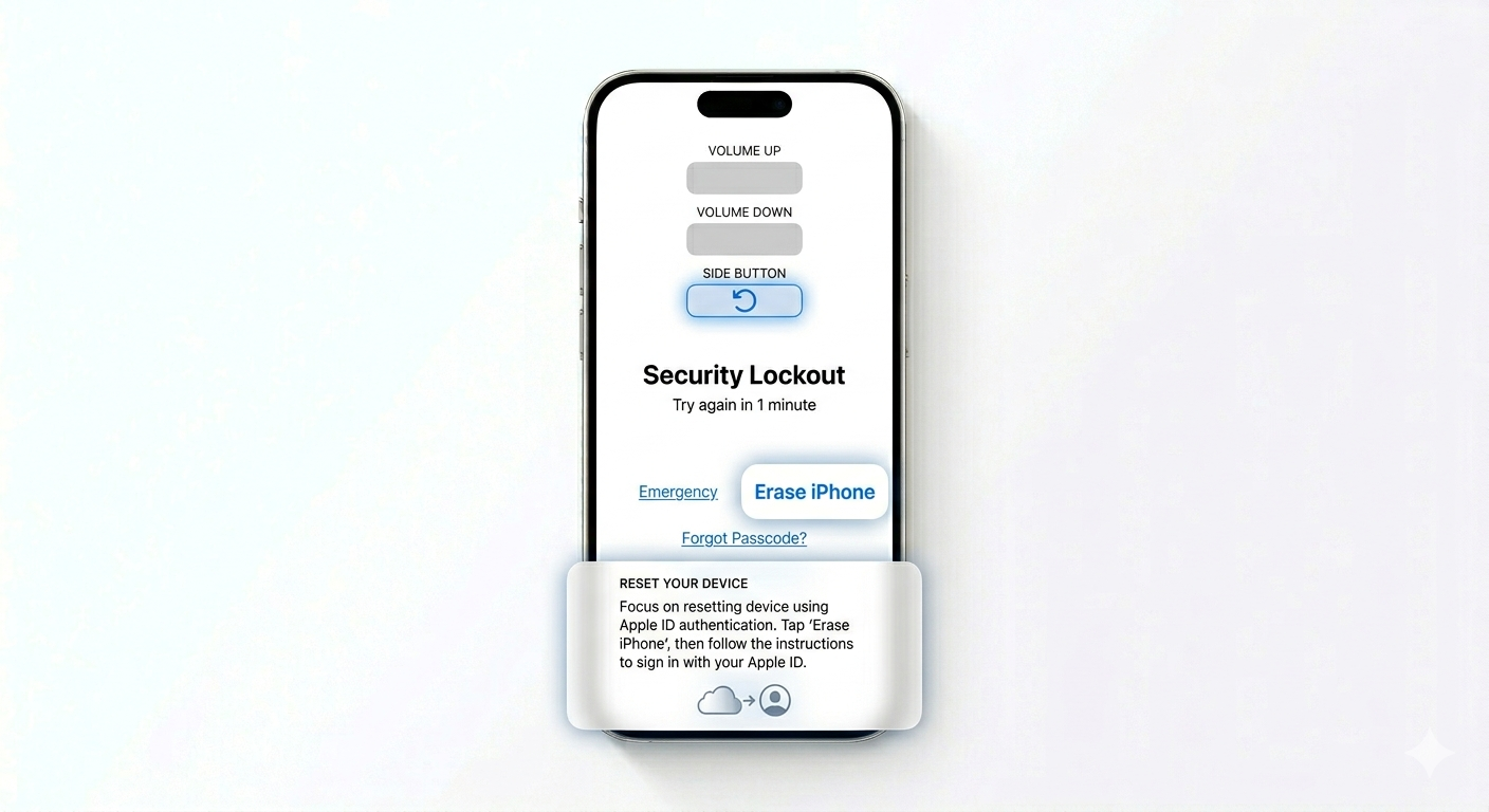 Erase iPhone option on security lockout screen