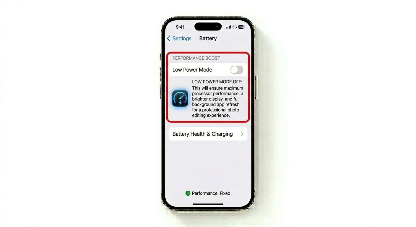 Disabling low power mode for performance