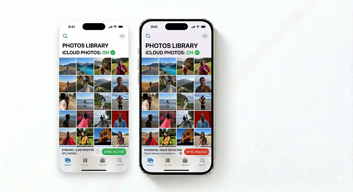 Verifying iCloud photo sync status