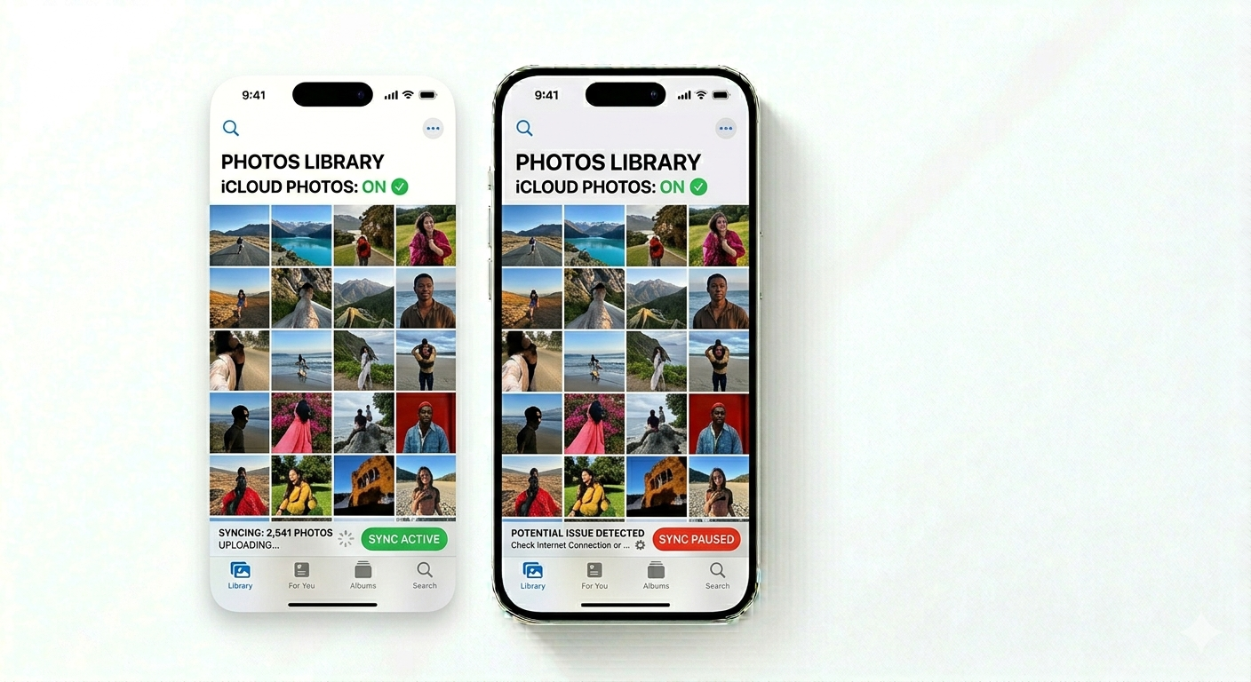 Verifying iCloud photo sync status