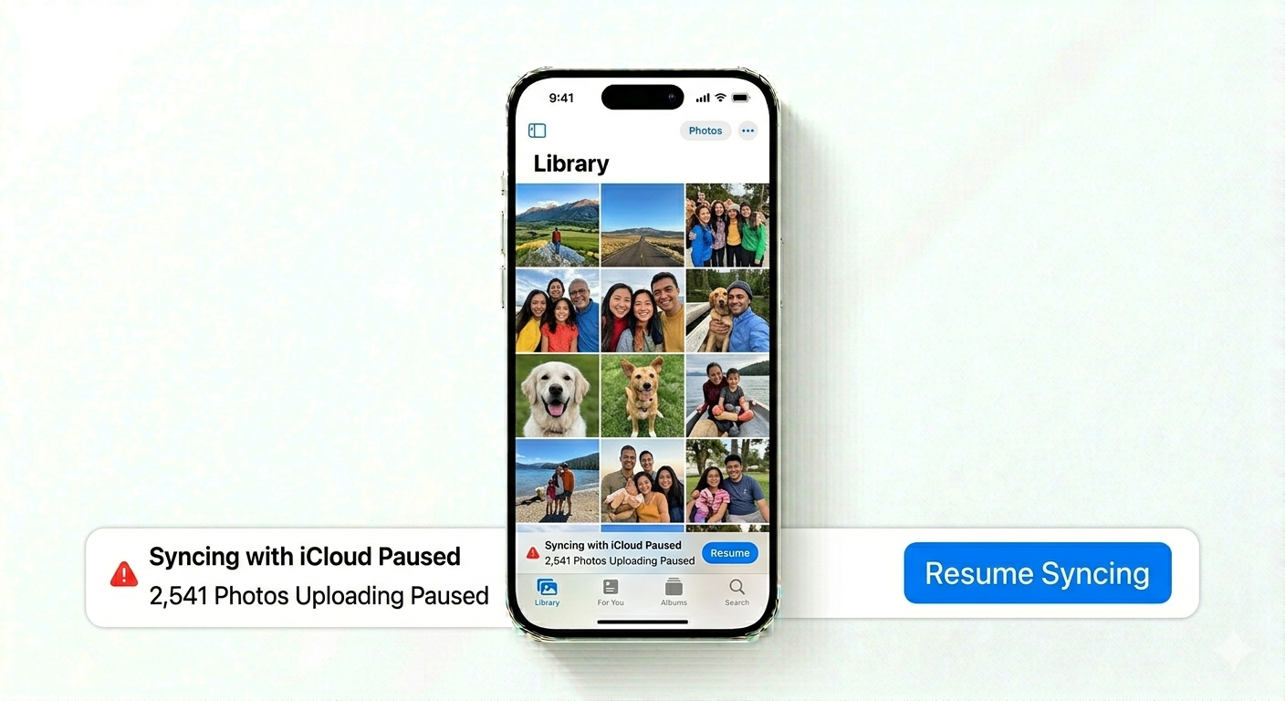 Resuming paused iCloud photo upload