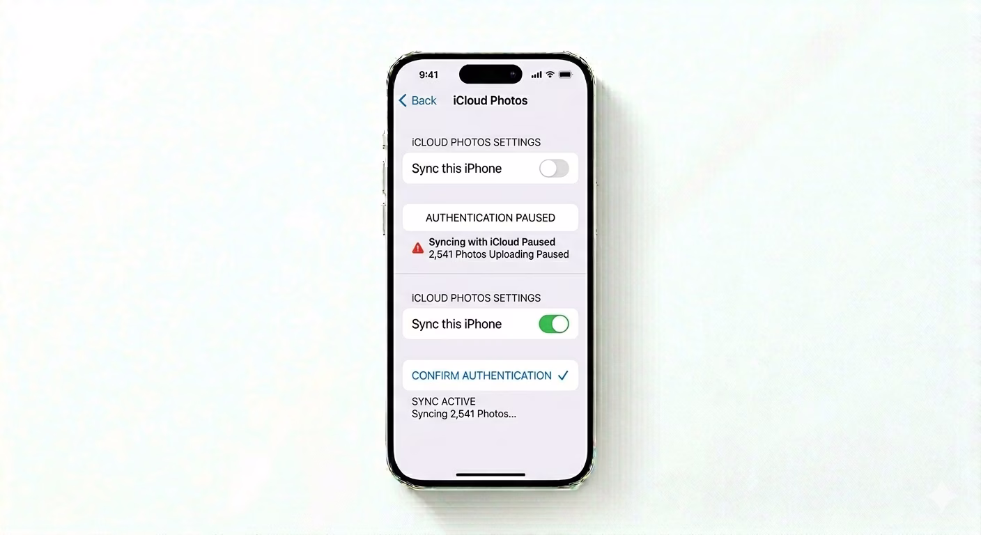 Refreshing iCloud photo sync toggle