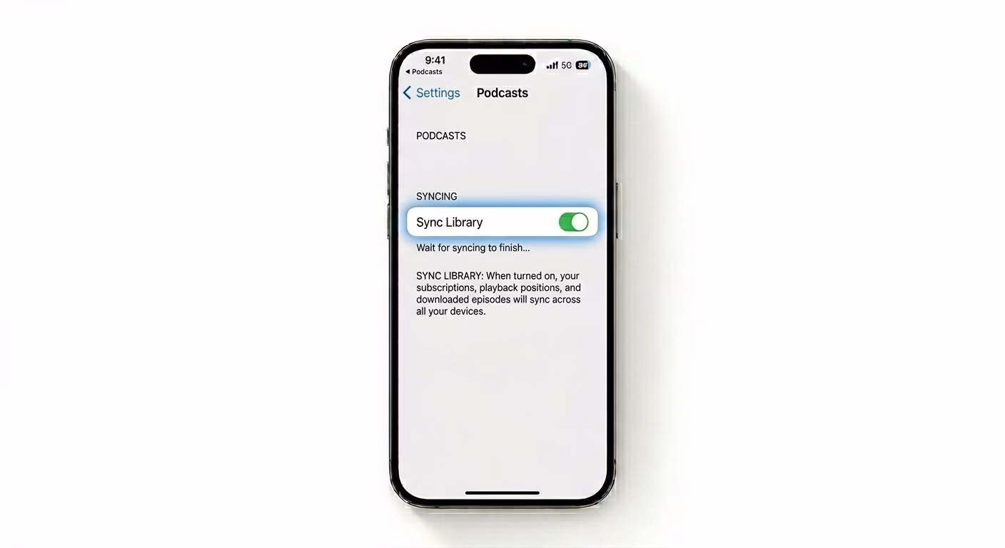 Refreshing Podcast library sync in settings