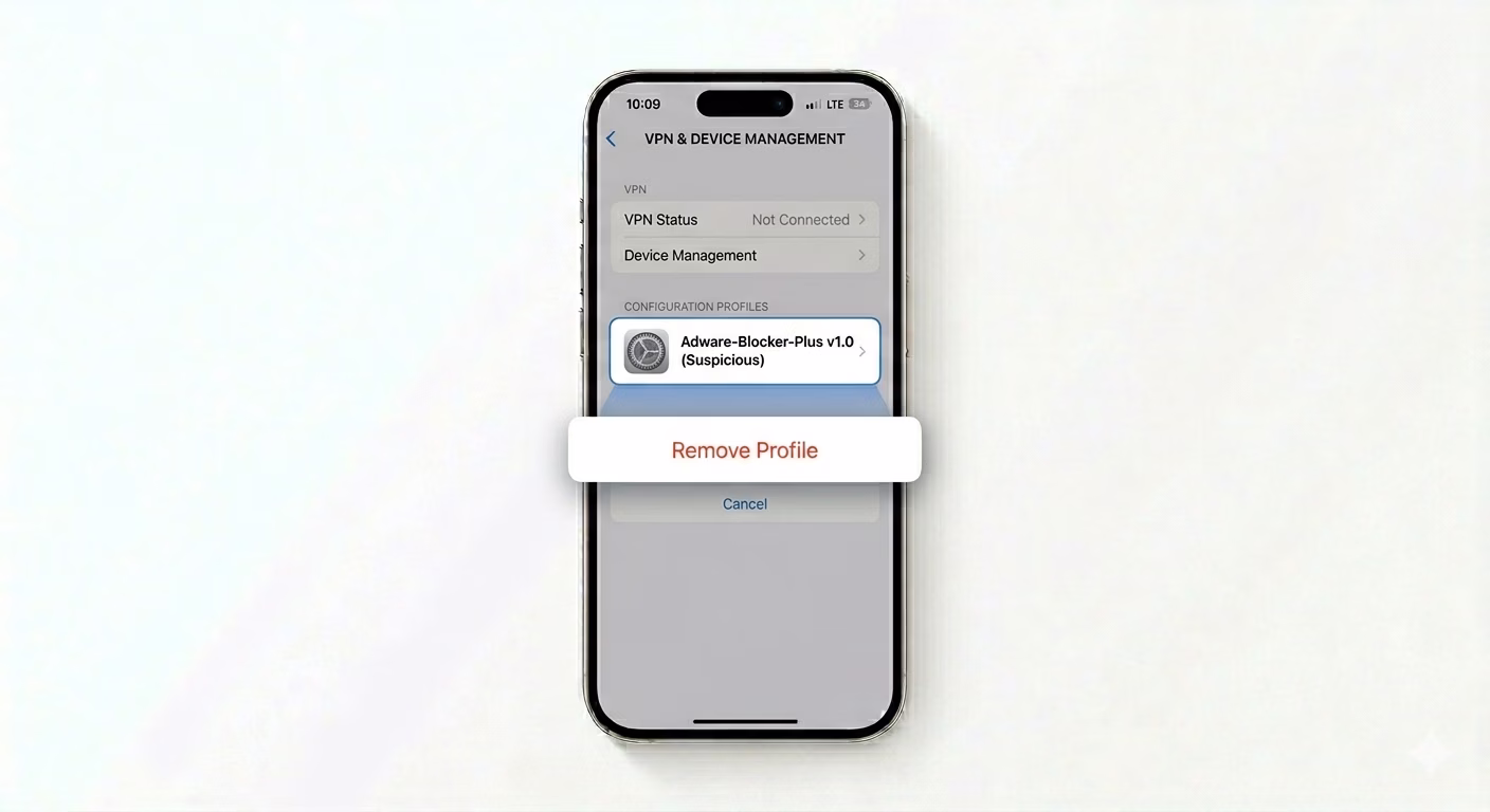 Checking for malicious device profiles