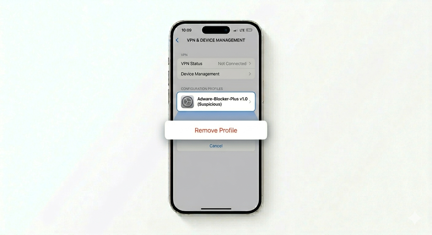 Checking for malicious device profiles