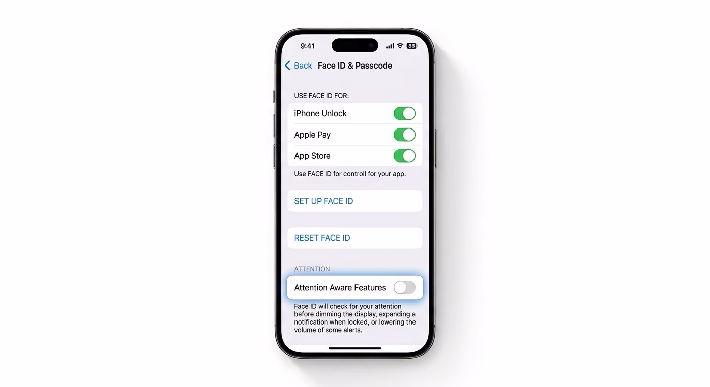 Disabling Attention Aware Features on iPhone