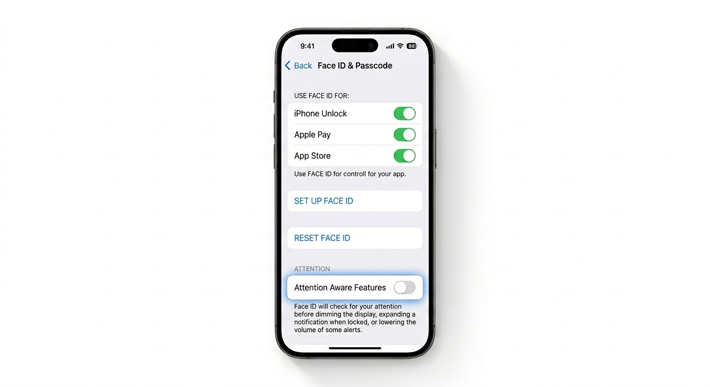 Disabling Attention Aware Features on iPhone