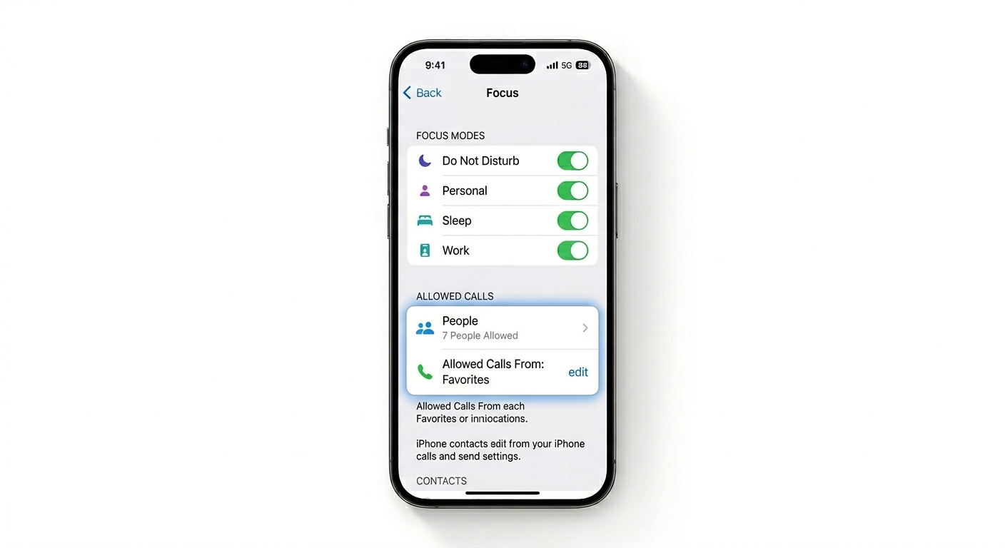 Checking Focus mode settings for calls