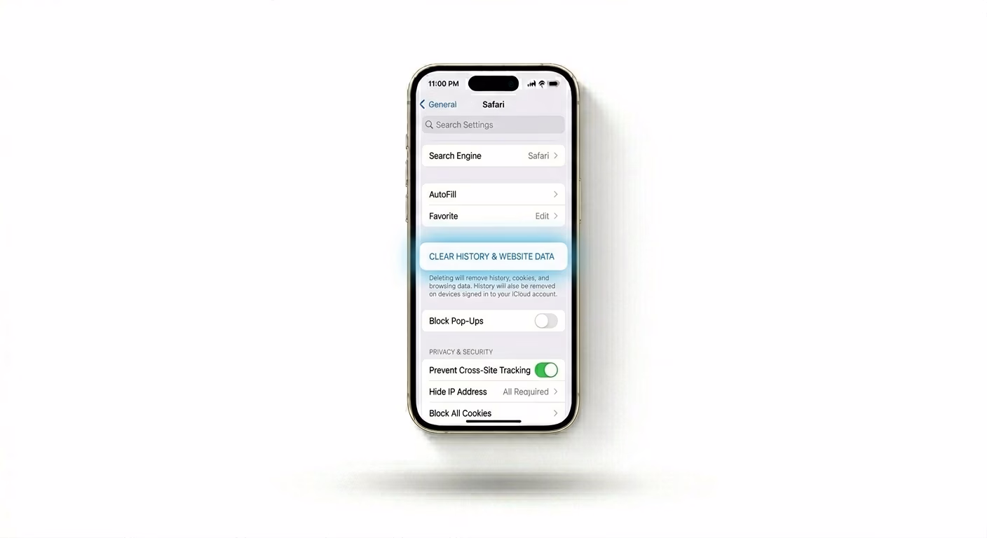 Clearing Safari Cache on iPhone