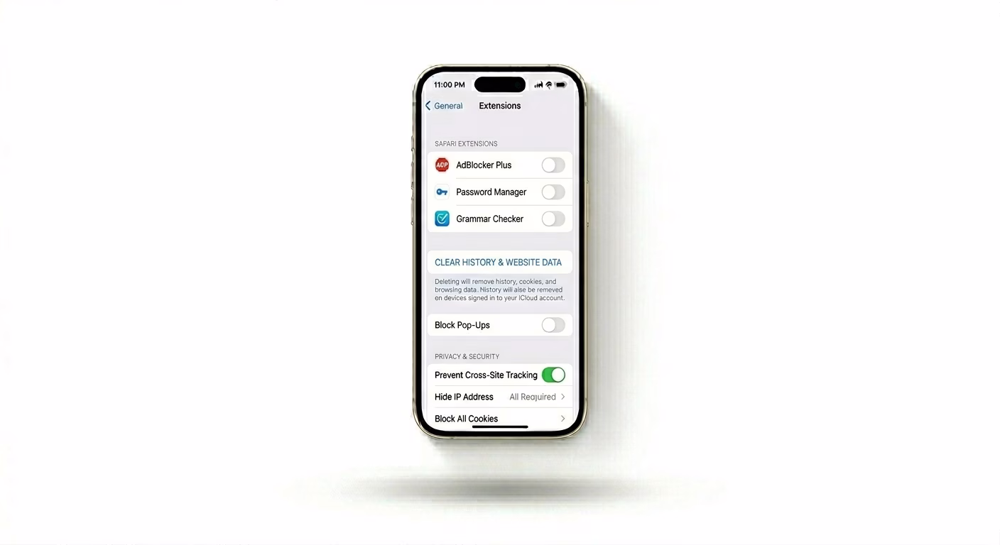 Disabling Safari Extensions