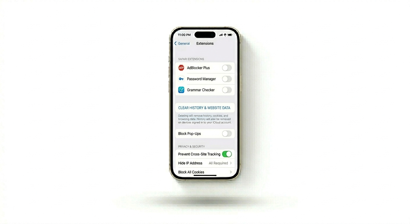 Disabling Safari Extensions
