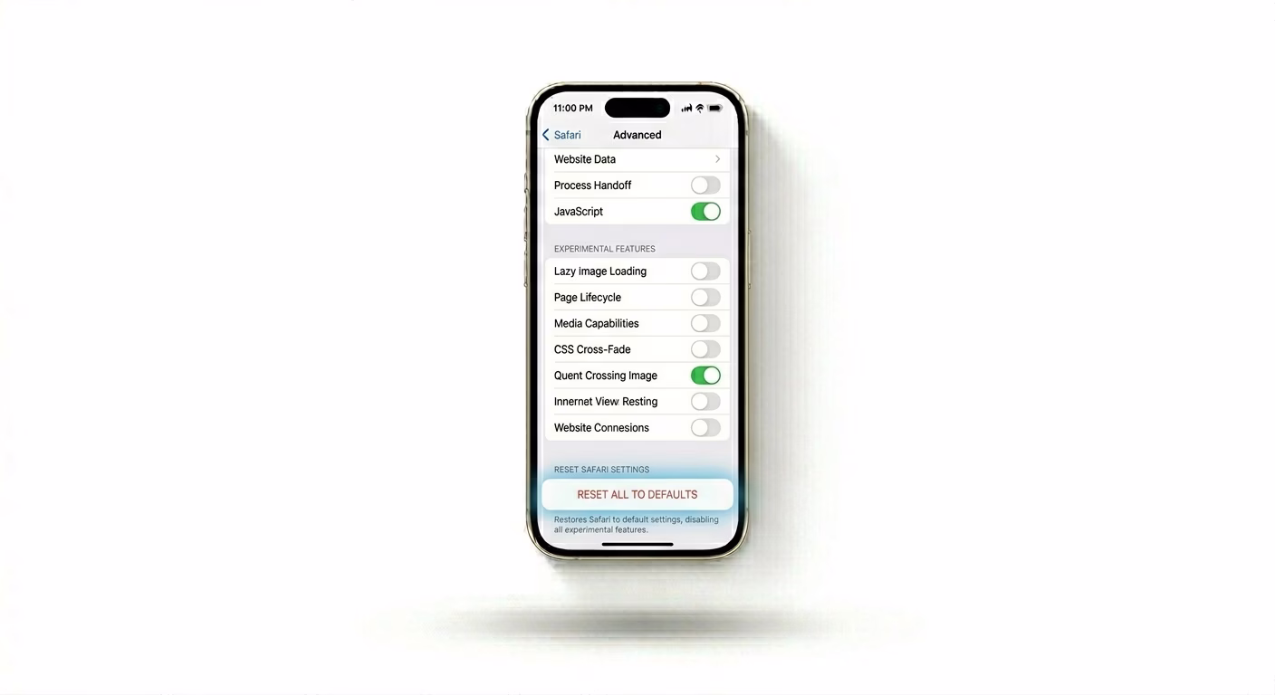 Resetting Safari Experimental Features