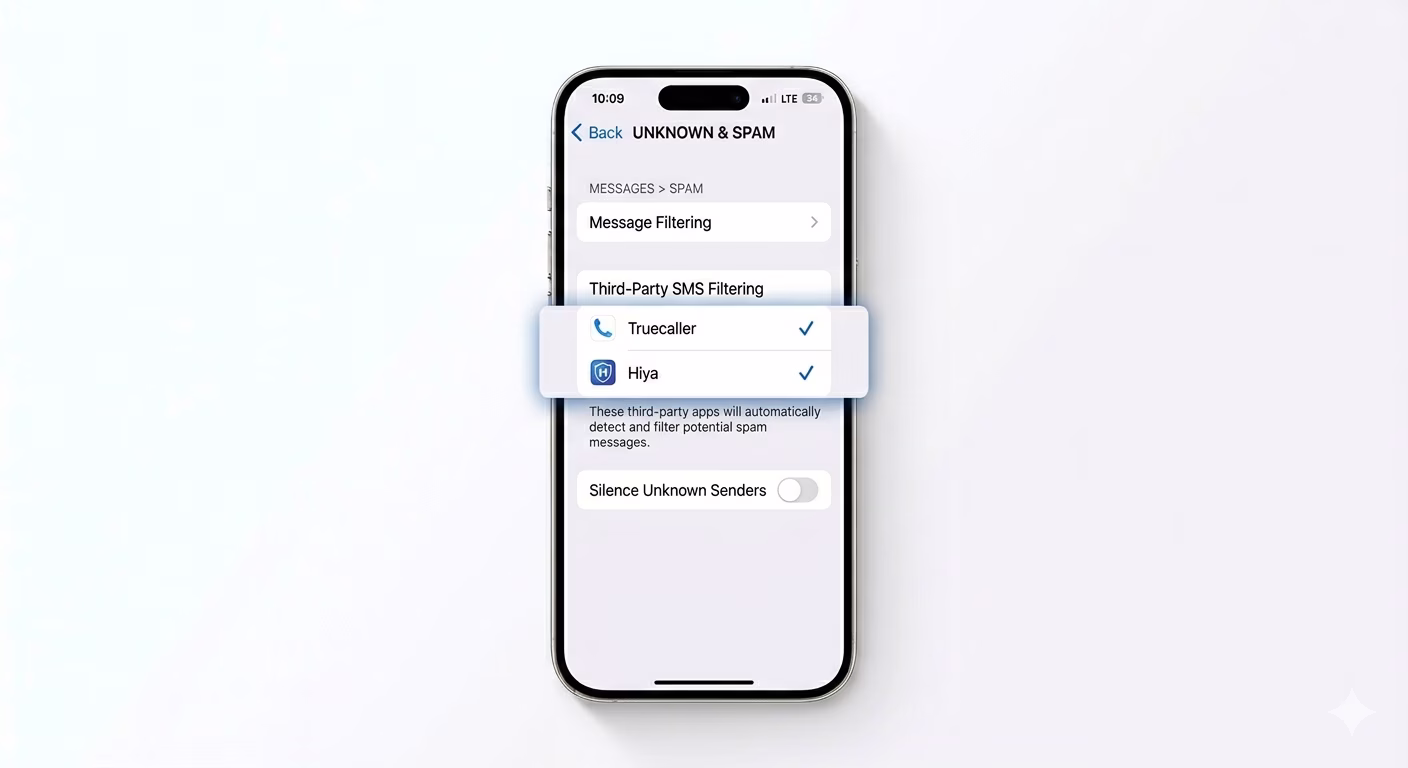 Using third-party spam filtering apps