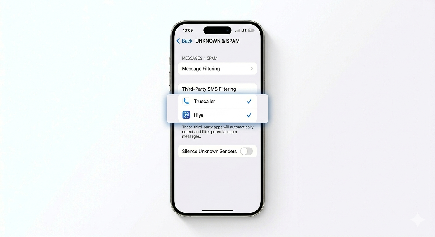Using third-party spam filtering apps
