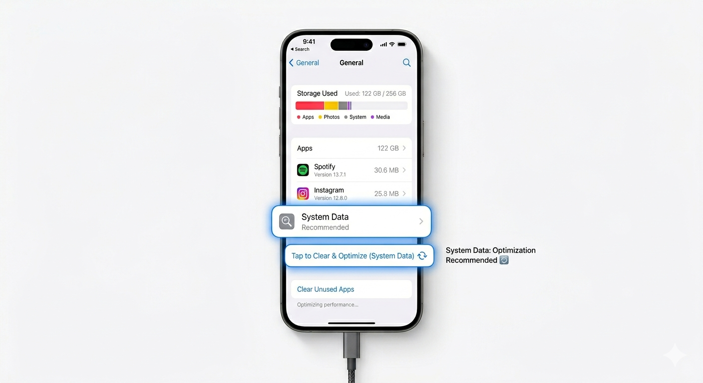 Clearing iPhone System Data