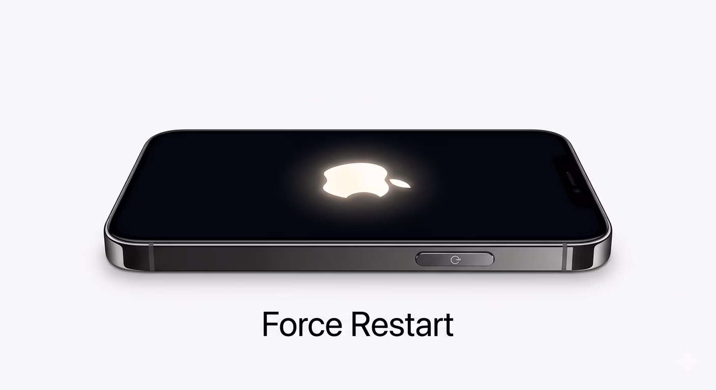 Force restart iPhone to fix Apple logo stuck issue