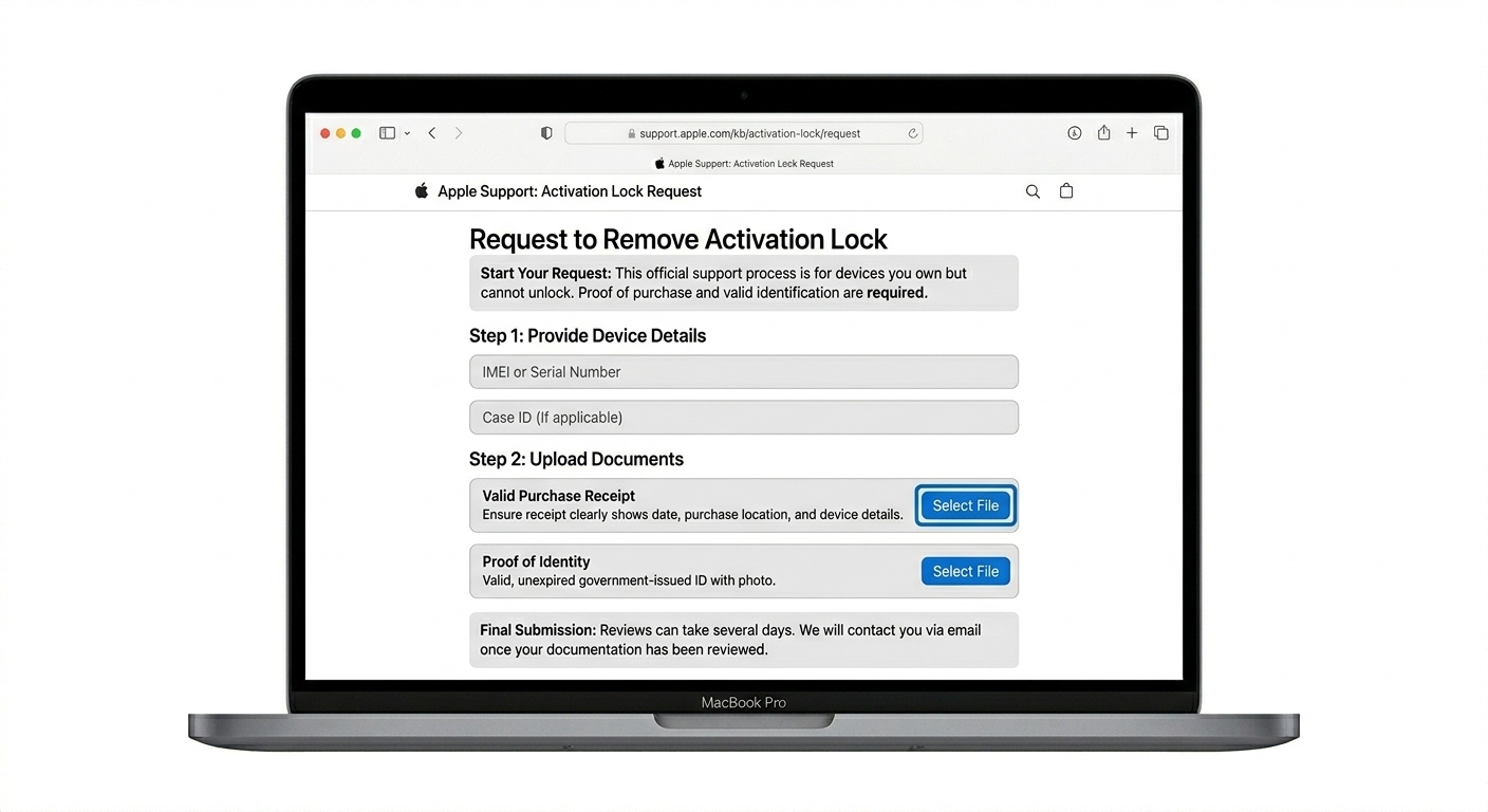 Apple Support Activation Lock request