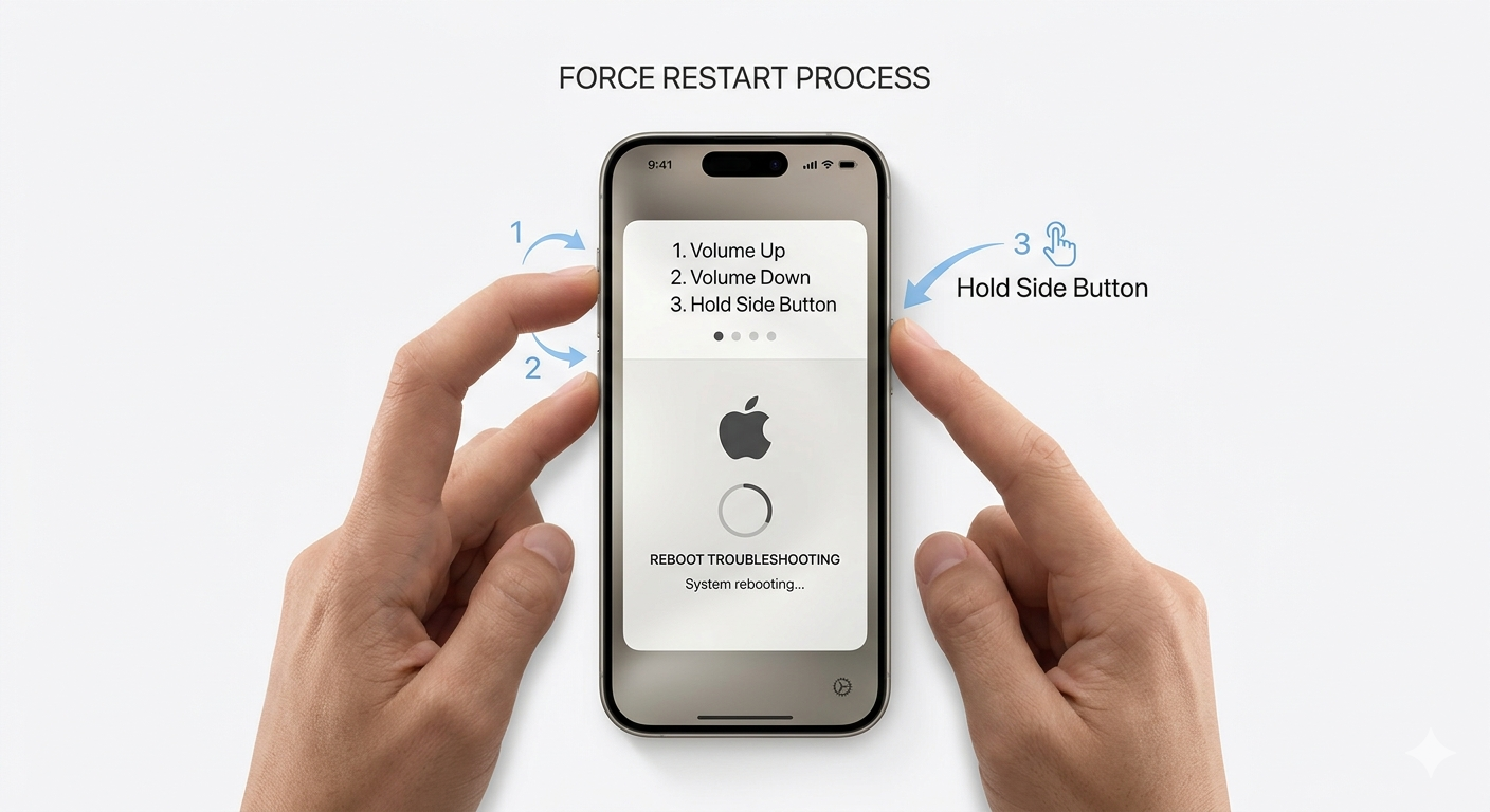 Force Restarting iPhone Stuck on Verification