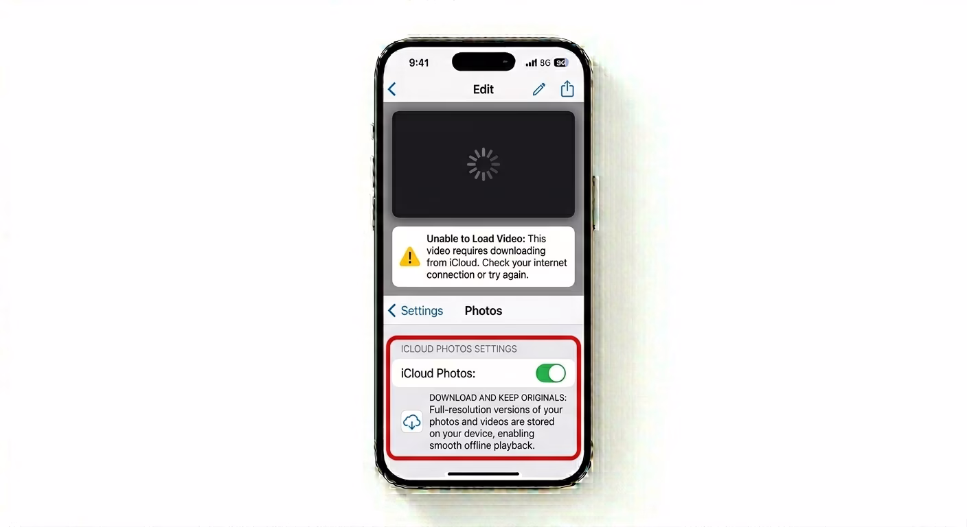 Fixing iCloud video playback settings