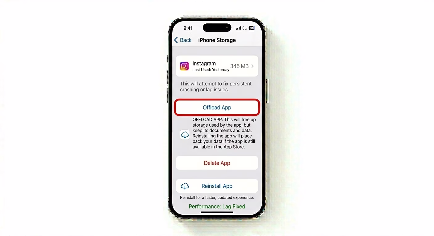 Offloading apps to fix video stutter