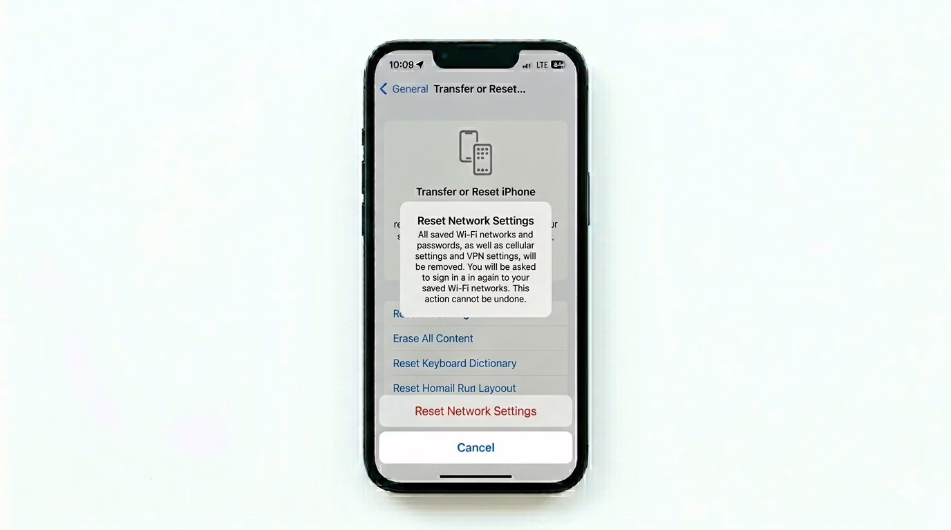 Resetting network settings for voicemail fix