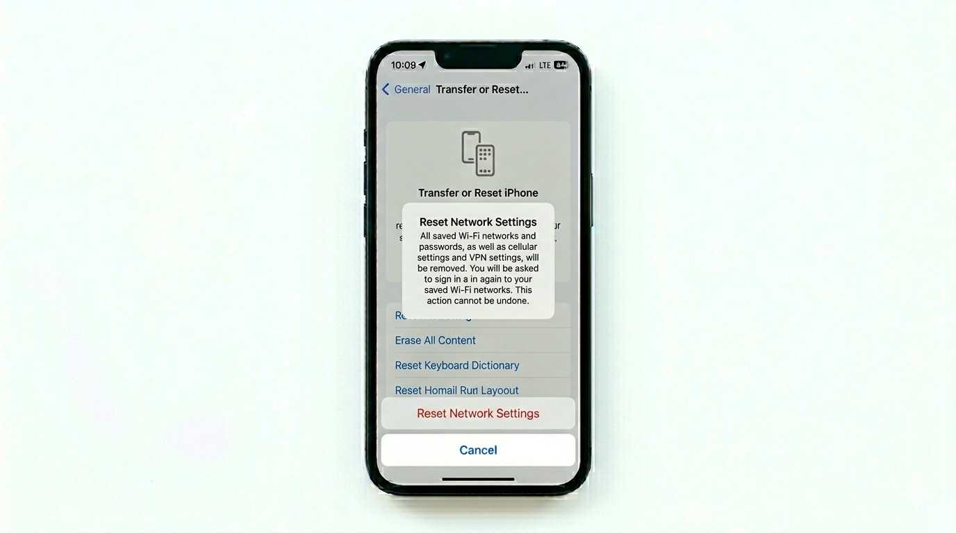 Resetting network settings for voicemail fix