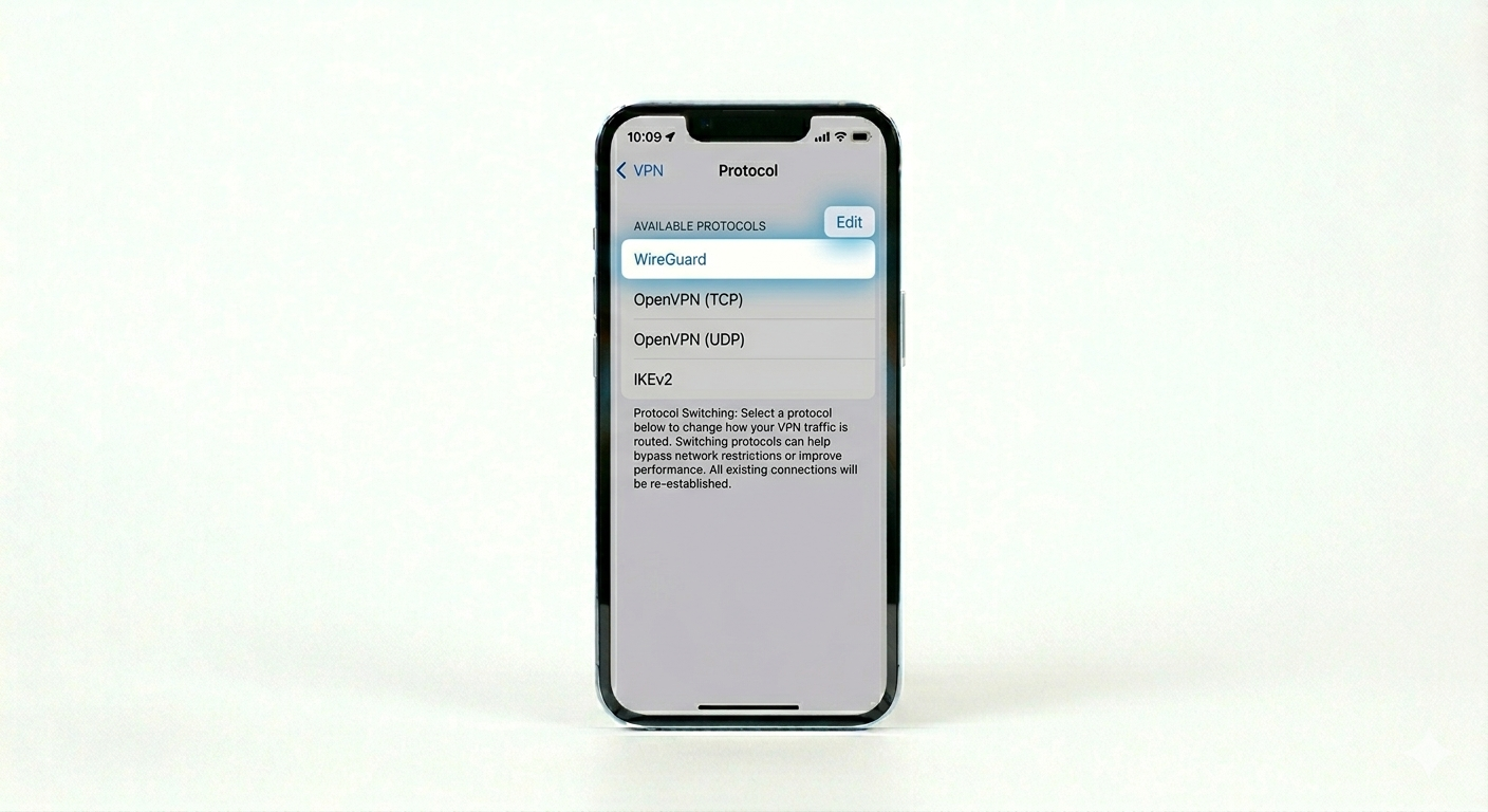 Changing VPN protocol on iPhone