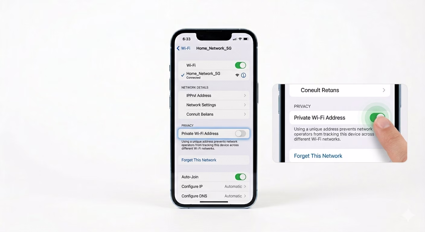 Toggling Private Wi-Fi Address