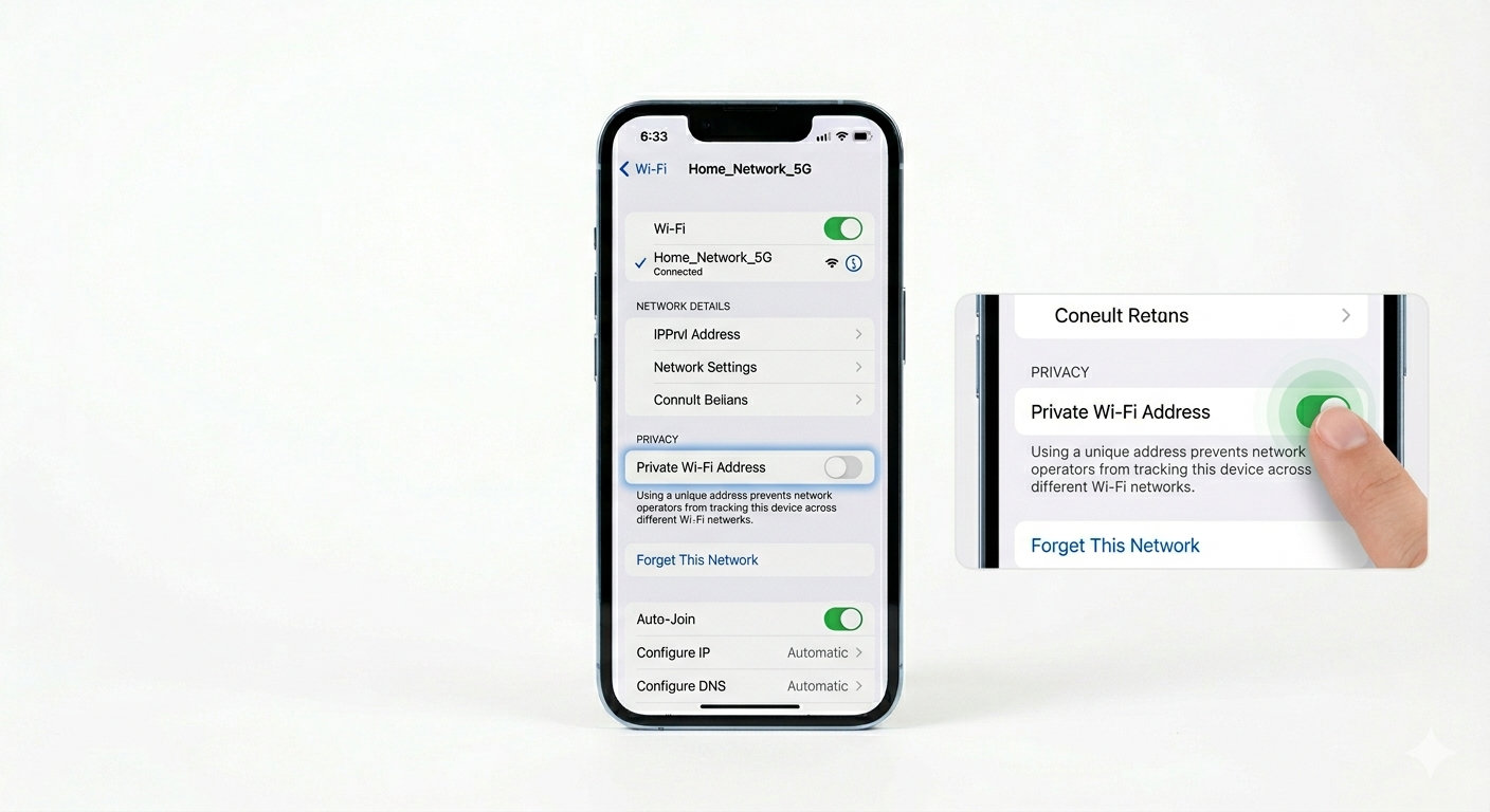 Toggling Private Wi-Fi Address