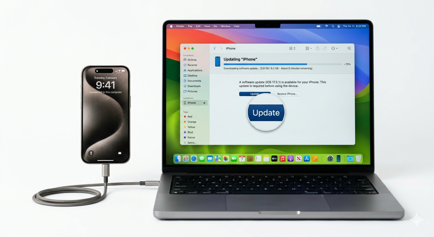 Updating iPhone via iTunes or Finder