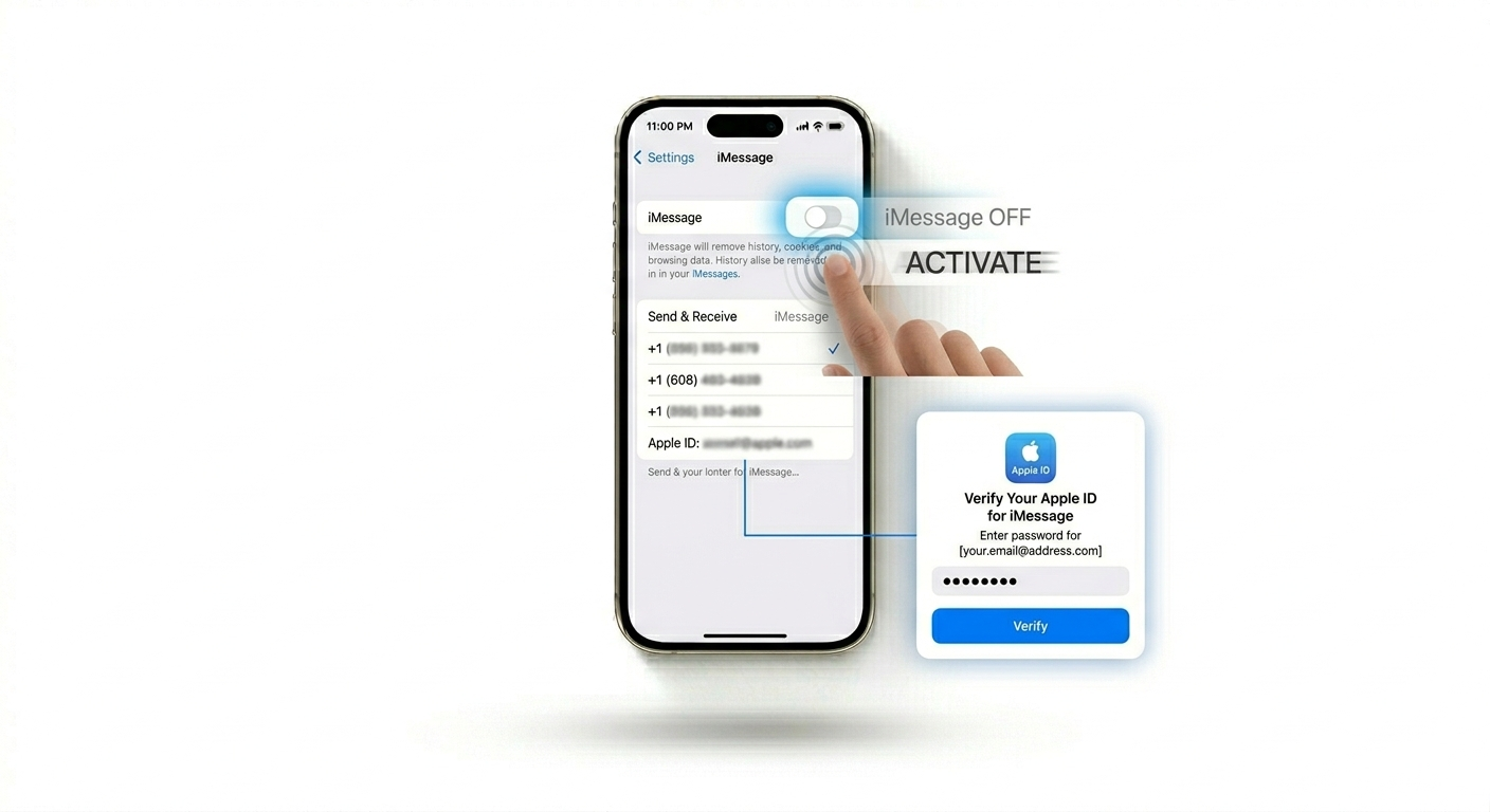 Toggling iMessage settings on iPhone