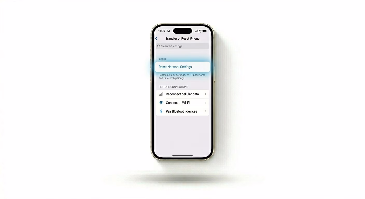 Resetting iPhone Network Settings