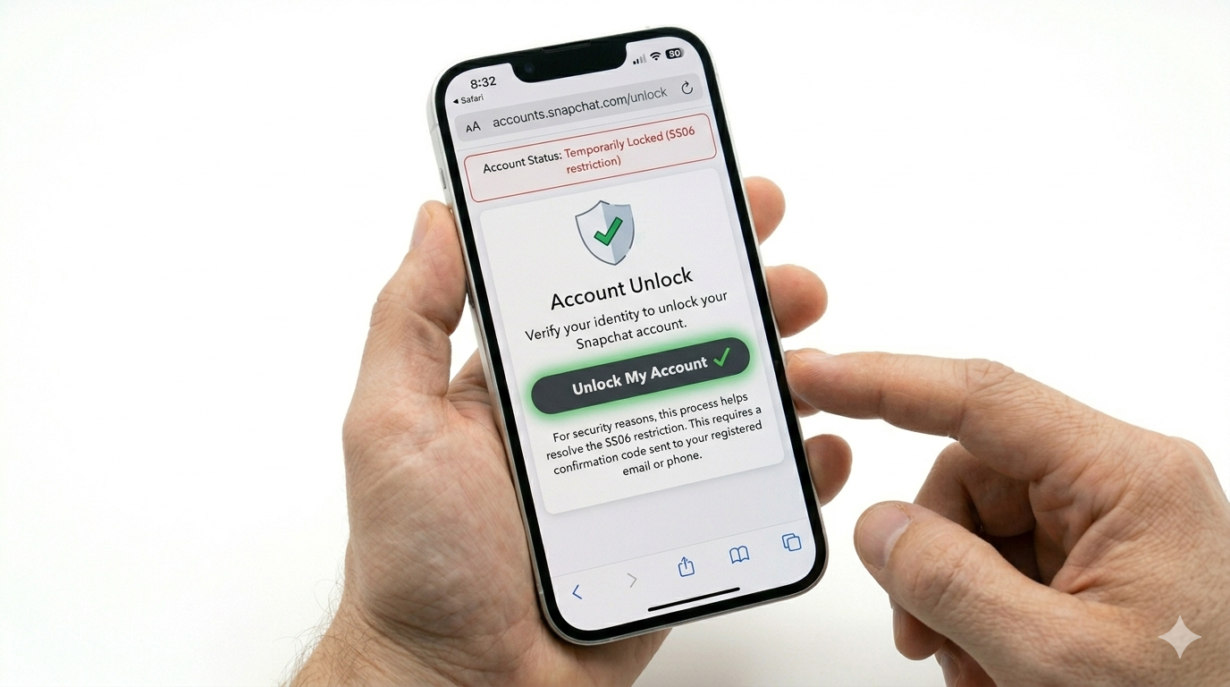 Using Snapchat web portal to unlock account
