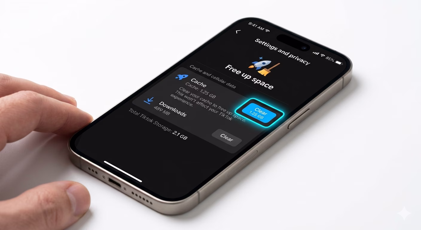 Fix TikTok crashing by clearing cache on iPhone