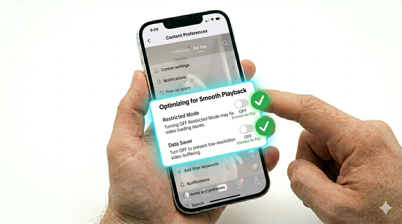 Disabling data saver on TikTok