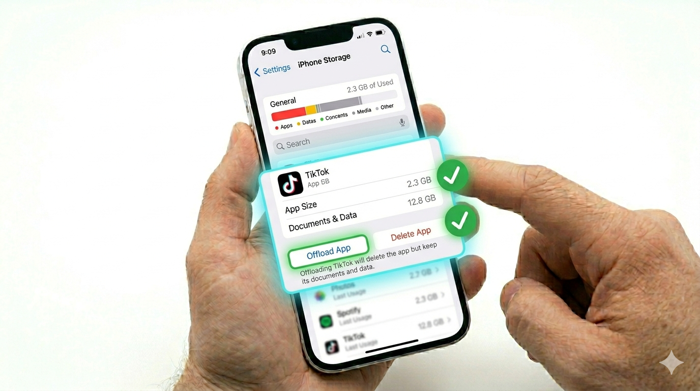 Offloading TikTok on iOS